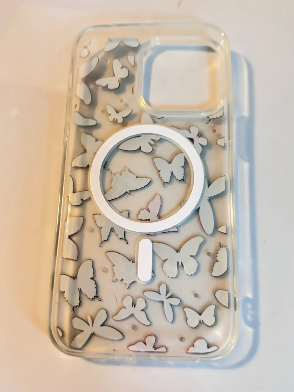 Clear Butterfly Print Phone Case — Multi-Color
